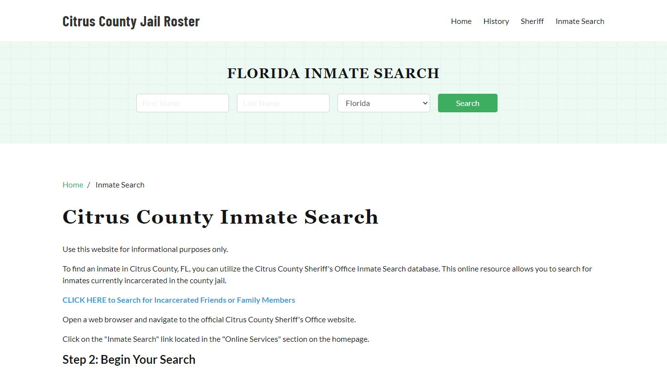 Citrus County, FL Detainee Lookup - Citrus County Jail Roster