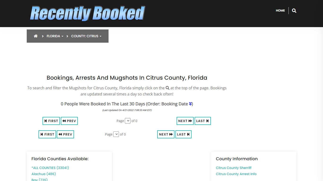 Bookings, Arrests and Mugshots in Citrus County, Florida - Recently Booked